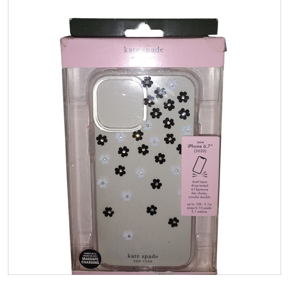 Kate Spade Black Floral iPhone 12 And 12 Pro Max  Case